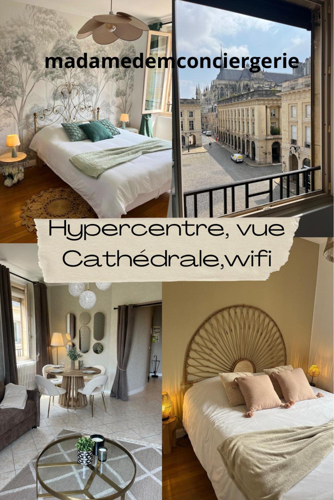 Royal Home, Hypercentre Reims Avec Vue Cathedrale Exterior foto